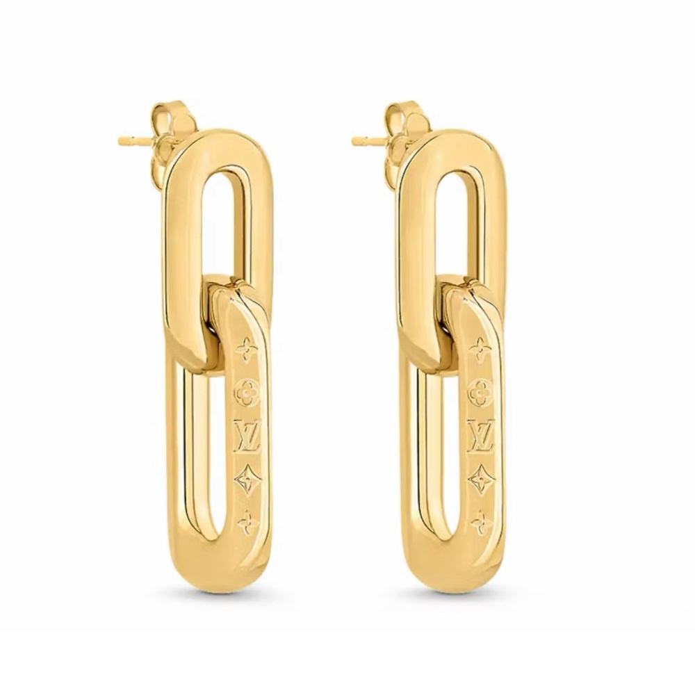 Louis Vuitton Gold LV Edge Earrings